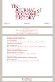 The Journal of Economic History Volume 72 - Issue 2 -