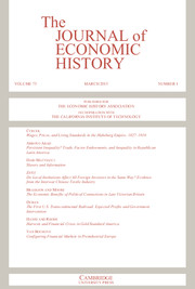 The Journal of Economic History Volume 73 - Issue 1 -