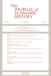The Journal of Economic History Volume 73 - Issue 3 -