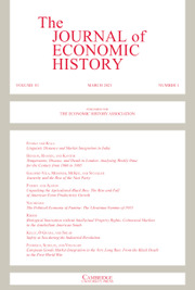 The Journal of Economic History Volume 81 - Issue 1 -