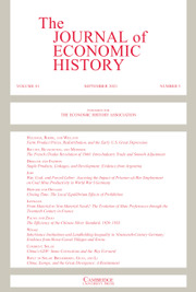 The Journal of Economic History Volume 81 - Issue 3 -