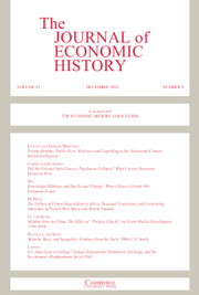 The Journal of Economic History Volume 81 - Issue 4 -