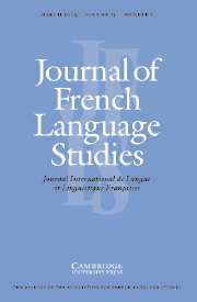 Journal of French Language Studies Volume 13 - Issue 1 -