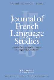 Journal of French Language Studies Volume 13 - Issue 3 -