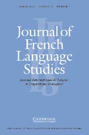 Journal of French Language Studies Volume 14 - Issue 1 -