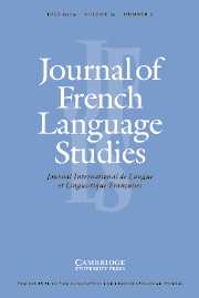 Journal of French Language Studies Volume 14 - Issue 2 -