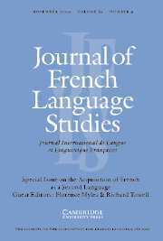 Journal of French Language Studies Volume 14 - Issue 3 -