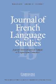 Journal of French Language Studies Volume 16 - Issue 1 -