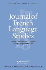 Journal of French Language Studies Volume 16 - Issue 3 -