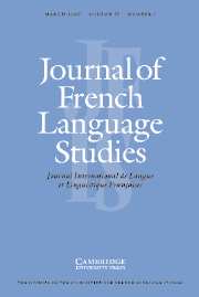 Journal of French Language Studies Volume 17 - Issue 1 -
