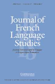 Journal of French Language Studies Volume 17 - Issue 2 -
