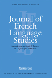 Journal of French Language Studies Volume 19 - Issue 1 -