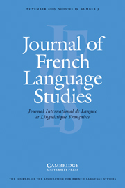 Journal of French Language Studies Volume 19 - Issue 3 -