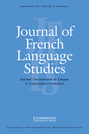 Journal of French Language Studies Volume 21 - Issue 3 -
