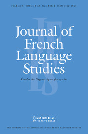 Journal of French Language Studies Volume 26 - Issue 2 -