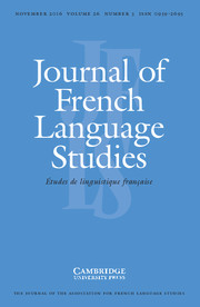 Journal of French Language Studies Volume 26 - Issue 3 -