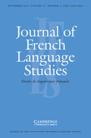 Journal of French Language Studies Volume 27 - Issue 3 -