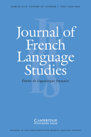 Journal of French Language Studies Volume 28 - Issue 1 -