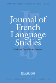 Journal of French Language Studies Volume 29 - Issue 1 -