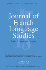 Journal of French Language Studies Volume 29 - Issue 2 -  Langues régionales: models and methods