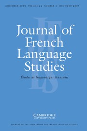 Journal of French Language Studies Volume 29 - Issue 3 -