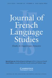 Journal of French Language Studies Volume 30 - Issue 2 -  Methodological challenges in SLA: A focus on French