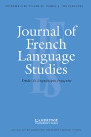 Journal of French Language Studies Volume 30 - Issue 3 -