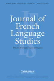 Journal of French Language Studies Volume 31 - Issue 1 -