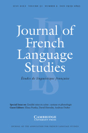 Journal of French Language Studies Volume 31 - Special Issue2 -  L’oralité mise en scène : syntaxe et phonologie