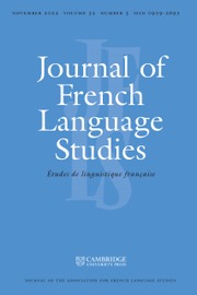 Journal of French Language Studies Volume 32 - Issue 3 -