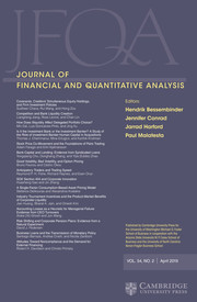 Journal of Financial and Quantitative Analysis Volume 54 - Issue 2 -