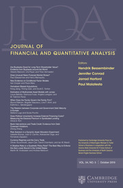 Journal of Financial and Quantitative Analysis Volume 54 - Issue 5 -