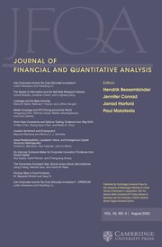 Journal of Financial and Quantitative Analysis Volume 55 - Issue 5 -