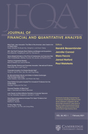 Journal of Financial and Quantitative Analysis Volume 56 - Issue 1 -