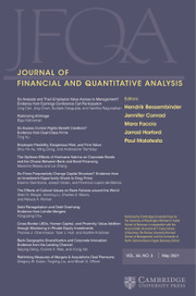 Journal of Financial and Quantitative Analysis Volume 56 - Issue 3 -