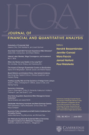 Journal of Financial and Quantitative Analysis Volume 56 - Issue 4 -