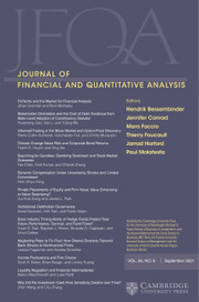 Journal of Financial and Quantitative Analysis Volume 56 - Issue 6 -