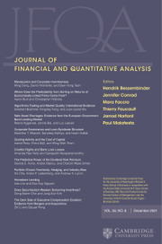 Journal of Financial and Quantitative Analysis Volume 56 - Issue 8 -