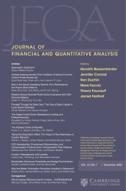 Journal of Financial and Quantitative Analysis Volume 57 - Issue 7 -