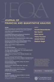 Journal of Financial and Quantitative Analysis Volume 57 - Issue 8 -