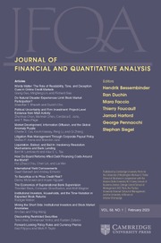 Journal of Financial and Quantitative Analysis Volume 58 - Issue 1 -