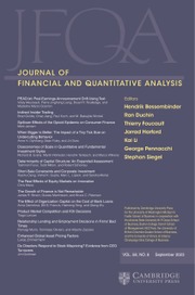 Journal of Financial and Quantitative Analysis Volume 58 - Issue 6 -