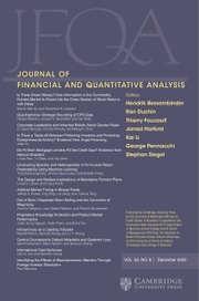 Journal of Financial and Quantitative Analysis Volume 58 - Issue 8 -