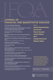 Journal of Financial and Quantitative Analysis Volume 59 - Issue 1 -