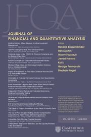 Journal of Financial and Quantitative Analysis Volume 59 - Issue 4 -