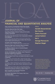 Journal of Financial and Quantitative Analysis Volume 59 - Issue 7 -