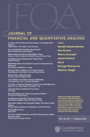 Journal of Financial and Quantitative Analysis Volume 60 - Issue 1 -