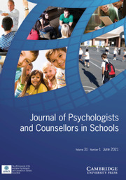 Journal of Psychologists and Counsellors in Schools Volume 31 - Issue 1 -