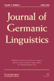 Journal of Germanic Linguistics Volume 17 - Issue 1 -