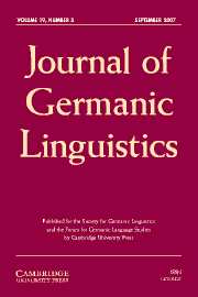 Journal of Germanic Linguistics Volume 19 - Issue 3 -